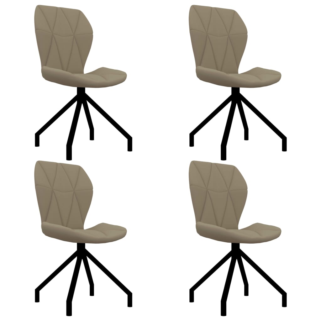 Set de 4 scaune de bucatarie, vidaXL, Piele artificiala, 44,5 x 54 x 90 cm Maro